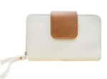 PU mini woman purse with phone holder wristlet, bilfold wallet