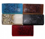 ladies snake leather metal frame wallet