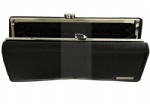 Soft leather meta frame bifold women's wallet