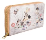 zip around Pu printing wallet for woman