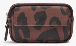 Double zipper pockets wallet in leopard print, fashion accessories