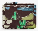 Flap card holder with zipper pocket in printing, fashion accessories