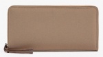 L size zip around wallet made of PU leather  with piping, leather goods factory