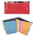 colorful lacquer pu leather women's wallet