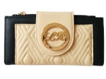Pu quilted wallet, diamond purse